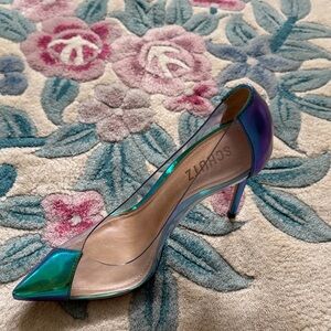 SCHUTZ Iridescent Teal and Violet Heels